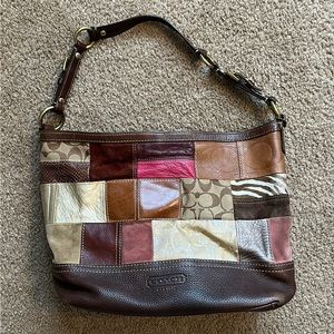 COACH PATCHWORK SHOULDER BAG & MATCHING WRISTLET WITH DUSTBAG